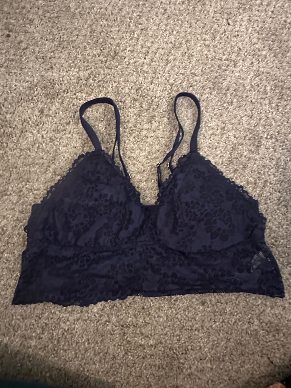 aerie Navy Floral Lace Bralette
